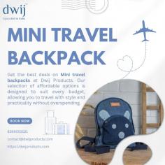 Get the best deals on mini travel backpacks at Dwij Products. Our selection of affordable options is designed to suit every budget, allowing you to travel with style and practicality without overspending.

More info
Email Id	contact@dwijproducts.com
Phone No	8369051021	
Website	https://dwijproducts.com/products/mini-upcycled-denim-backpack