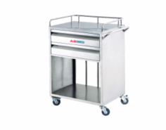 Abimed Dressing Trolley is a versatile and durable solution for clinical settings. It supports up to 20 kg and stands at 80 cm tall. With casters for smooth mobility and two accessible drawers, it’s perfect for wound care. Made from stainless steel, it’s anti-corrosive, easy to clean, and noiseless.
