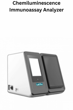 Labtron Chemiluminescence Immunoassay Analyzer is an automatic benchtop unit using CMA technology. It supports 8 reagents, runs 8 tests in under 20 minutes, and features auto data storage, USB/RS232, LIS integration, and an LCD display with a measuring time of 20-40 minutes.