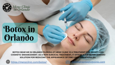 Botox near me in Orlando Florida at Menz Clinic is a treatment for beauty and cosmetic enhancement. As a non surgical treatment, it offers a straightforward solution for reducing the appearance of fine lines and wrinkles. We offer this procedure as highly effective, safe and quick to fix the aging lines. The Botox Orlando has no downtime and the patient can resume the routine work after having the Botox injections. It not just reduces the present signs of aging but can also provide prevention from further development of lines and wrinkles.