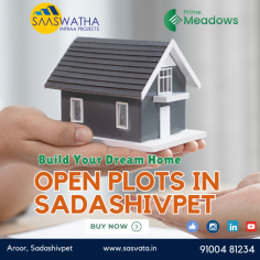 Sasvata by Saaswatha Infraa Projects, Prime Meadows 150 Acres Mega Venture in Sadashivpet for Open Plots near Mumbai Highway. DTCP & RERA  Venture and plots Starting from 150 to 500 sq .yards with Negotiable Prices. Loan Facility & Easy EMI Options are also Available. This Location has easy access to "Woxan University", "IIT Hyderabad, NIMZ Projects", "MRF Tyre Manufacturing Unit", "Mahindra Tractors", and Additionally Zaheerabad is Going to Develop as a New Industrial Smart city Located in Sangareddy District.