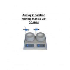 Labotronics Analog 2-Position heating mantle is a table top unit with a capacity of 50 mL. It features a PID temperature controller and has an optimum temperature of 380 °C with insulating course material of alumina silicate fiber