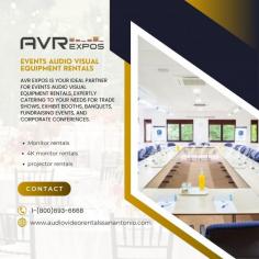 AVR Expos is your ideal partner for Events Audio Visual Equipment Rentals, expertly catering to your needs for trade shows, exhibit booths, banquets, fundraising events, and corporate conferences. Our specialization lies in offering cutting-edge audio and visual equipment.