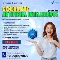 Visualpath GenAI Training (global) provides a deep dive Into AI models like GPT, GANs, and VAEs, emphasizing text generation, image synthesis, and the ethical aspects of artificial intelligence. This Generative AI Training is suitable for both beginners and professionals. To arrange a free demonstration, please call +91-9989971070.
Visit: https://visualpath.in/generative-ai-course-online-training.html

