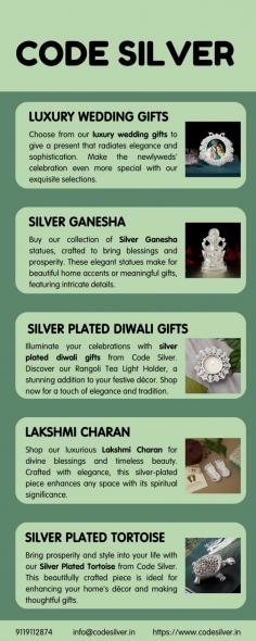 Buy our collection of silver Ganesha statues, crafted to bring blessings and prosperity. These elegant statues make for beautiful home accents or meaningful gifts, featuring intricate details and high-quality silver.

Get more info:- 
Email Id-	info@codesilver.in
Phone No-	9119112874	
Website-	https://www.codesilver.in/products/glorious-ganesha-csrr143