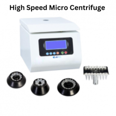 Labnics High-Speed Micro Centrifuge enhances sensitivity with various microtube rotors. It reaches a speed of 18,500 revolutions per minute and a force of 27,800 times gravity. It holds 12 tubes of 5 milliliters each, with speed accuracy of 50 revolutions per minute and noise under 60 decibels.
