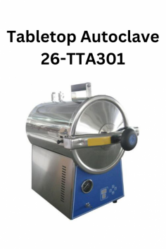 Labexpo Table Top Autoclave is a 24L, Class N, fully automated unit with a built-in vacuum. It features 134°C sterilization, rapid 4-6 mins cycles, electric/LPG heating, and auto cold air exhaust. Safety includes automatic power/water cut-off with alarms, a secure door lock, and stainless steel baskets.