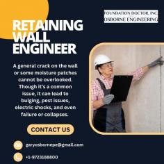 A general crack on the wall or some moisture patches cannot be overlooked. Though it’s a common issue, it can lead to bulging, pest issues, electric shocks, and even failure or collapses. Just covering the cracks with cement or lying the plastic at the water accumulation spot is a temporary fix, but it won't work for a longer period of time. Visit to learn how retaining a wall engineer from Foundation Doctor Inc. provides a permanent solution to these problems.
