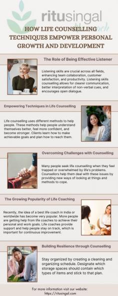 How Life Counselling Techniques Empower Personal Growth and Development

Life counselling is a journey that many individuals undertake to improve their well-being and personal development. It involves working with a counsellor who provides support, guidance, and tools to help people understand themselves better and make positive changes. This type of counselling uses various techniques that effectively assist individuals to overcome challenges and achieve their full potential.  

