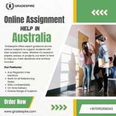 Looking for dependable online assignment help in Australia? Gradespire offers expert guidance across various subjects to support students with their academic tasks. Whether it's research papers, essays, or projects, our team is here to help you meet deadlines and achieve success. With a simple and student-friendly approach, we make your assignments less stressful, allowing you to focus on your learning goals. Trust Gradespire for quality support anytime you need it.

Visit Now:- https://gradespire.com/