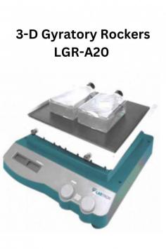 Labtron  3-D Gyratory Rocker offers precise 3-D motion with a 5 kg load capacity, a 5–40°C temperature range, and a fixed 9º angle. Features a dual LCD for speed and timer, a quiet brushless motor, a universal platform with an anti-slip mat, and versatile container compatibility. 
