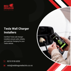 Professional Tesla Wall Charger Installers

Looking for Tesla Wall Charger Installers? Red Dragon Electrix offers specialized services for Tesla wall charger installations. Our certified technicians ensure your Tesla charger is installed correctly and safely, providing you with a reliable charging solution at home.