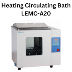 Labtron Heating Circulating Bath offers a temperature range of RT +5 ℃ to 70 ℃ with a 27 L chamber. Features include a digital display, timing function, audio-visual alarm, non-slip rubber feet, and a corrosion-resistant stainless steel chamber for lab safety.