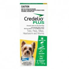 Credelio Plus is the smallest chewable tablet that provides 4-in-1 protection against the most common threatening parasites. It is a comprehensive, fast and convenient broad-spectrum treatment that is gentle on your dog but tough on parasites. The product offers effective worm control with milbemycin oxime, plus immediate and persistent tick (including paralysis, brown dog, and bush ticks) and flea elimination with lotilaner in just one chewable tablet.