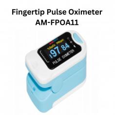 Abimed fingertip pulse oximeters measure blood oxygen saturation and pulse rate non-invasively. It has a SpO2 accuracy of ±2% (70%–100%) and a pulse rate accuracy of ±2 bpm (30–250 bpm). It has a pulse rate waveform, bar graph display, and an auto-rotate screen in four directions and six modes.