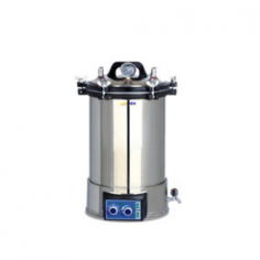 Labdex Portable Autoclave features a 24L chamber and sterilizer operating at 105°C to 126°C, with a working pressure of 0.14-0.16 Mpa. It offers a timer range of 0-60 minutes, along with pressure alerts, a leak-proof stainless steel chamber, dual gauges, and an automatic shut-off with a beep for safety.