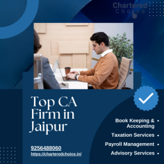 Looking for the top CA firm in Jaipur? Chartered Choice offers exceptional accounting, tax, and auditing services. With expert chartered accountants, we deliver personalized financial solutions tailored to your business needs. Trust us for accurate, efficient, and timely services that help your business thrive.
https://charteredchoice.in/