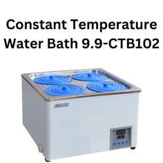 Labexpo Constant Temperature Water Bath is a microprocessor-controlled device with a 9.9 L capacity and a double-row, four-hole structure. It maintains a temperature range of RT + 5°C to 100°C with ±0.5°C accuracy. Features include an over-temperature alarm, a low-liquid level switch, and a high-temperature cut-off for safety.