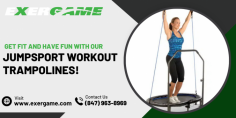 Discover the benefits of JumpSport workout trampolines at Exergame Fitness! Boost your fitness routine with fun, engaging, and effective trampoline exercises.
