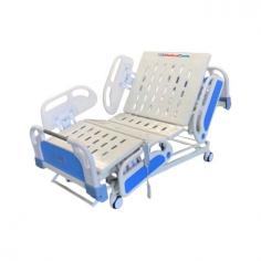 Medical Deals Five Function Electric Hospital Bed provides optimal comfort with a backrest that adjusts up to 75 degrees and a footrest up to 35 degrees. It supports up to 250 kg with a steel frame, includes a 12 degree Trendelenburg tilt, and has a centrally controlled braking system.