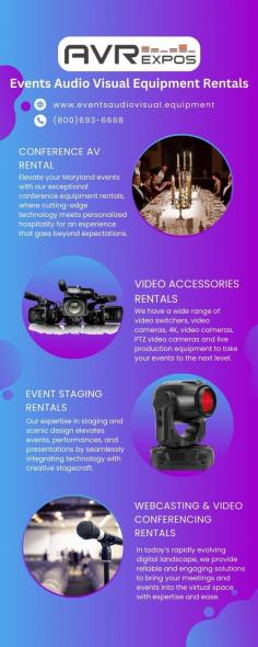 AVR Expos is your ideal partner for Events Audio Visual Equipment Rentals, expertly catering to your needs for trade shows, exhibit booths, banquets, fundraising events, and corporate conferences. Our specialization lies in offering cutting-edge audio and visual equipment.