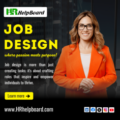 Job design in HRM refers to the process of structuring roles and responsibilities to optimize employee productivity and satisfaction. It involves determining the tasks, duties, and interactions that make up a job, as well as the methods used to perform them. Key considerations include job simplification, enrichment, enlargement, and rotation to balance workload, enhance skill utilization, and improve job satisfaction. Effective job design aligns individual capabilities with organizational goals, promotes efficiency, reduces turnover, and fosters a positive work environment conducive to employee engagement and performance.
