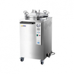 Labdex Vertical Autoclave offers a 150L capacity, with temperatures up to 134 °C and a working pressure of 0.23 Mpa. It efficiently sterilizes glassware and biological materials in labs and healthcare. Made from SUS304 stainless steel, it features PID control with a digital display for easy monitoring.
