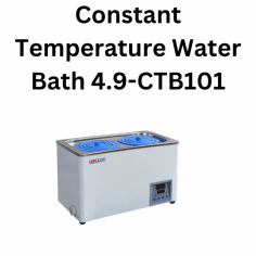 Labexpo Constant Temperature Water Bath features microprocessor control with a temperature range of RT + 5°C ~ 100°C. Its single row has two holes and 4.9L capacity. Safety includes a low liquid level switch, a temperature limit warning, and a high-temperature cut-off. Customizable beaker hole sizes ensure reliable sample protection.