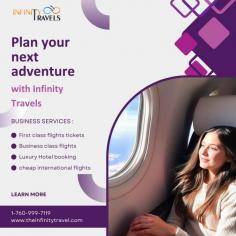 Discover the world with Infinity Travels! We offer unbeatable deals on flights and vacation packages to top destinations. From budget-friendly getaways to luxury experiences, let us plan your dream trip. Call us at 1-760-999-7119 today!