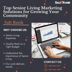 Take your senior living business to new heights with Salt Rank’s innovative senior living marketing solutions. With over 10 years of industry expertise, we craft strategies that not only boost your online visibility but also drive meaningful engagement and results. Let our personalized approach power your marketing success. Start today and unlock the potential of your brand with a tailored strategy built for growth. For more details, visit: https://saltrank.com/markets/senior-living/