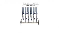 Labtron Manifold Vacuum Filtration Unit features a 316L stainless steel filter head with six 300 ml branch-type funnels, allowing for convenient multi-sample filtration. The funnel, lid, and base are made from high-quality 316L stainless steel, ensuring durability and corrosion resistance.
