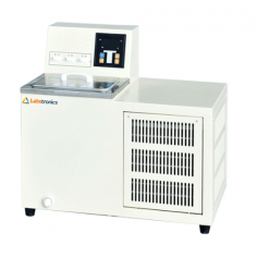 Labotronics Low Temperature Water Bath has a 6L capacity, 4 L/min pump flow, and an 800mm lift .Features an advanced cooling module, maintaining a 5°C to 99°C range with ±0.1°C accuracy. It ensures temperature uniformity with a PID controller and stainless steel chamber.