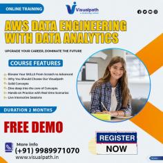 Visualpath provides the best AWS Data Engineering Course globally. Learning Our AWS Data Engineer Certification enhances your career in data analytics, cloud computing, and business intelligence. To book a Free Demo session call +91-9989971070. WhatsApp: https://www.whatsapp.com/catalog/919989971070/ Visit: https://www.visualpath.in/online-aws-data-engineering-course.html 