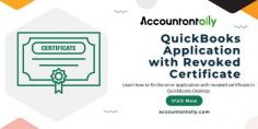 An 'Application with Revoked Certificate' error in QuickBooks Desktop occurs when you sync QuickBooks with Intuit apps or a third-party app, meaning you are unable to sync data or open the file https://blog.accountantally.com/error-quickbooks-application-with-revoked-certificate/