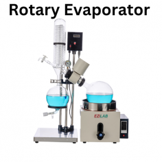 Ezilab rotary evaporator offers efficient evaporation with durable borosilicate glass, precise temperature control, and a vertical condenser for high recovery rates. User-friendly controls, smooth operation, and reliable performance make it a trusted choice for laboratory applications.