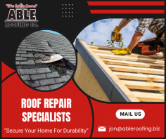 Elevate Roof Efficiency with Repairs

Don’t wait for leaks to cause damage—act now with our reliable roof repair services. We’ll quickly address issues, safeguard your property, and prevent future problems from disrupting your daily life.  For more details, mail us at jon@ableroofing.biz.