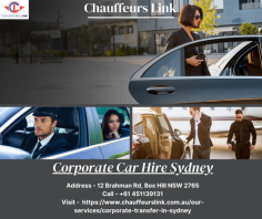 Corporate Car Hire Sydney by Chauffeurs Link offers professional, reliable, and luxury transport for business professionals, ensuring seamless, punctual transfers with premium comfort. To know more , visit -  https://www.chauffeurslink.com.au/our-services/corporate-transfer-in-sydney


