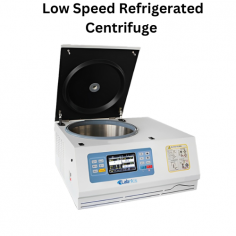 Labnics Low Speed Refrigerated Centrifuge operates at a maximum speed of 6500 revolutions per minute, generating a relative centrifugal force of up to 5952 times gravity. It holds up to four tubes of 750 milliliters each. The timer offers flexibility from one second to nearly 100 hours.
