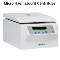 Labnics Micro Haematocrit Centrifuge is a compact centrifuge designed for accurate blood sample analysis. It operates at a maximum speed of 12,000 revolutions per minute and produces a maximum relative centrifugal force of 15,800 times gravity. It features a safety system to keep the lid closed.
