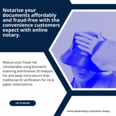 Do easy online notary services with professional, certified notaries. Secure platform gets your documents notarized remotely in minutes - absolutely no appointments or waiting for uploading the document, connection to a notary, and online signing. Fast, reliable, and binding notarization at your fingertips, anytime and anywhere.
https://bluenotary.us/online-notary
