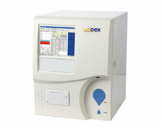 Labdex Hematology Analyzer processes 60 tests per hour and offers 21 parameters, including WBC, RBC, and PLT, with 3 histograms. It operates at 10 to 35°C and features a 10.4-inch touchscreen display. The analyzer supports LIS and HL7 communication for seamless and efficient data management.