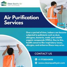 Over a period of time, indoors can become subjected to pollutants such as dust, allergens, bacteria, mold, and volatile organic compounds (VOCs). Due to this, health concerns like respiratory issues, allergies, and airborne illness may arise. Air purification services focus on keeping the air conditioning appliances and ports in optimal condition. Based on the size of the space, air quality, and specific health conditions, the scheduling of these services varies. Visit us to enhance your livelihood standards.