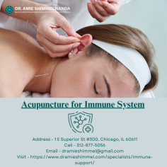 Acupuncture for Immune System strengthens immunity by enhancing energy flow, relieving stress, and promoting overall wellness. To know more , please visit website -  https://www.dramieshimmel.com/specialists/immune-support/




