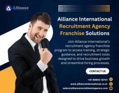 Join Alliance International’s recruitment agency franchise program to access training, strategic guidance, and recruitment tools designed to drive business growth and streamline hiring processes. For more information visit www.allianceinternational.co.in/recruitment-agency-franchise.