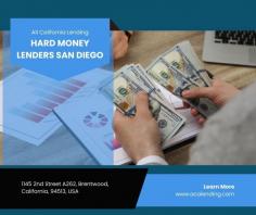 Looking for reliable Hard Money Lenders in San Diego? All California Lending specializes in tailored hard money loans to help you meet your real estate investment goals. With flexible terms, competitive rates, and a seamless approval process, we provide financing solutions that make investing easy. Whether you're purchasing, refinancing, or remodeling, our San Diego hard money loans are designed to support your vision. 