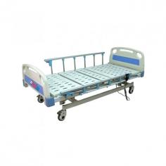 Medical Deals Three-Function Electric Hospital Bed is a durable and functional bed with detachable head/footboards, a perforated mattress base, and a welded mild steel frame. Coated with epoxy powder, it offers a 700 mm height adjustment, a 200 ± 20 mm elevation range, and supports up to 250 kg.