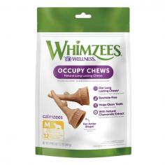 Whimzees Occupy Calmzees Antler Value Bag Dental Treats Medium are specially designed for your dog’s daily dental care. These unique antler-shaped treats give your dog a healthy challenge that helps keeps them entertained and chewing for longer. These all-natural treats are rawhide-free and are made with a limited number of ingredients.