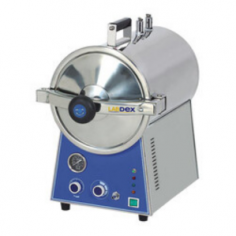 Labdex LX766TA is a 40L top-loading vertical autoclave featuring a fully stainless steel design. It operates at 126°C-128°C and has a user-friendly hand wheel door.The unit includes a self-inflating seal to prevent leakage a dual scale pressure gauge, and a status indicator light for easy operation.