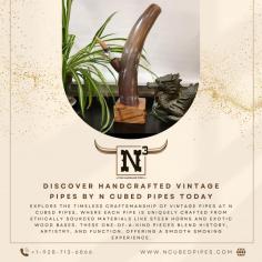 Explore the timeless craftsmanship of vintage pipes at N Cubed Pipes, where each pipe is uniquely crafted from ethically sourced materials like steer horns and exotic wood bases. These one-of-a-kind pieces blend history, artistry, and function, offering a smooth smoking experience.