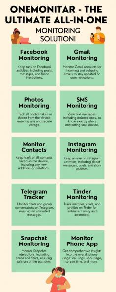 ONEMONITAR - The Ultimate All-in-One Monitoring Solution!

Are you looking for a reliable, easy-to-use app to monitor digital activities? Whether you're a concerned parent, a business owner, or simply someone wanting to track online interactions, ONEMONITAR is here to provide you with a comprehensive monitoring experience!

With ONEMONITAR, you can monitor all the major apps and phone activities in real-time. Track messages, social media activity, photo libraries, and more with just one app.

#ONEMONITAR #MonitoringApp #DigitalSafety #ParentalControl #EmployeeTracking #PhoneMonitor #SocialMediaTracking #PrivacyProtection #AllInOneApp #TechSolutions #RealTimeMonitoring #StayInControl #SecureYourData #TrackAndProtect #UltimateMonitorApp
